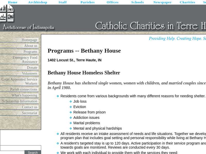 Bethany House Homeless Shelter