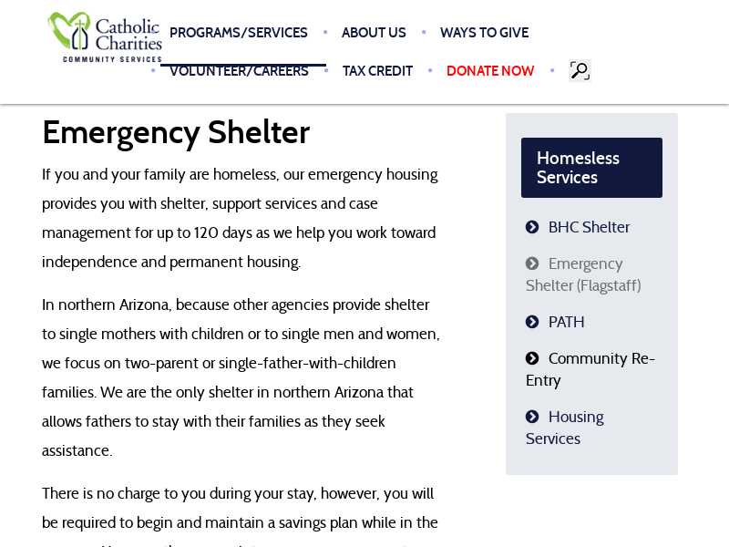 Catholic Charities Community Services Emergency Shelter