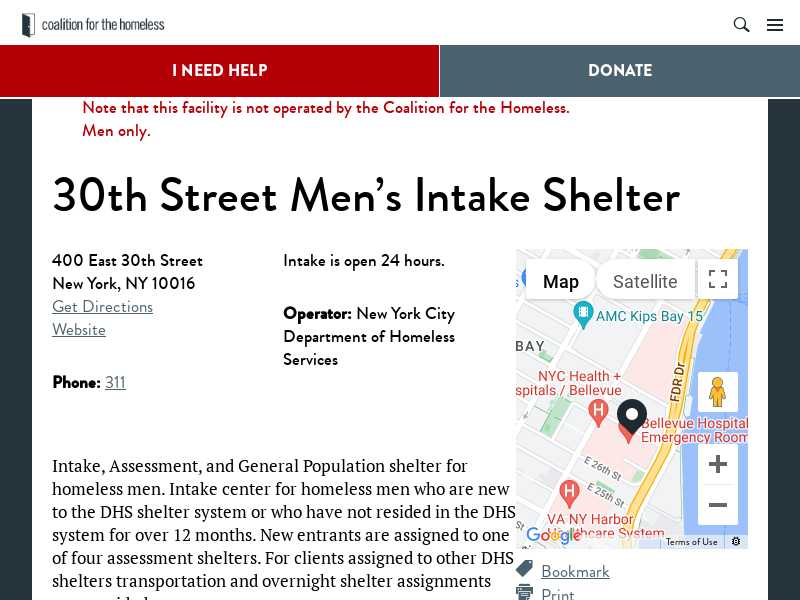 New  York City 30th Street Intake For Homeless Men