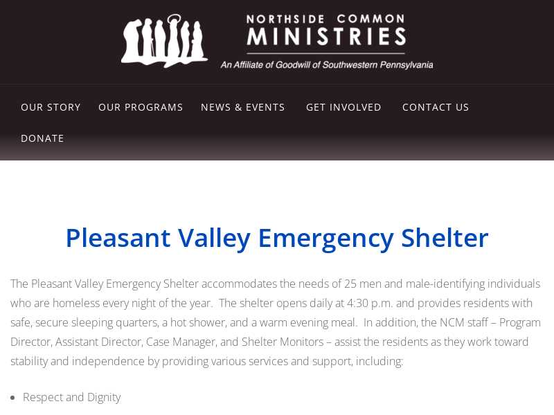 Pleasant Valley Shelter For Men