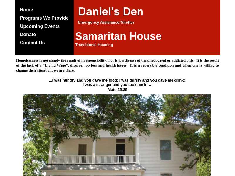 Daniel's Den Ministries - Emergency Homelessness Response Services