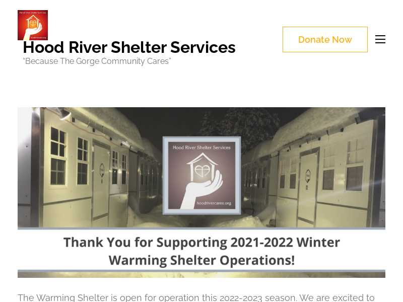 Hood River Warming Shelter