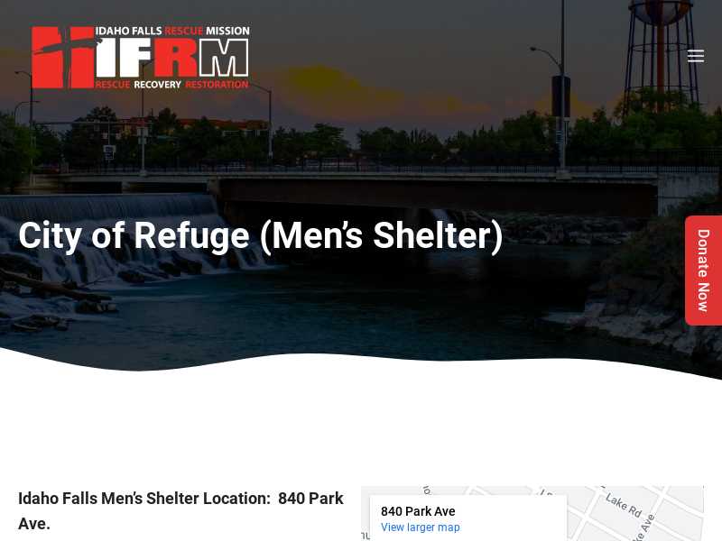 City of Refuge (Men’s Shelter) Run by Idaho Falls Rescue Mission