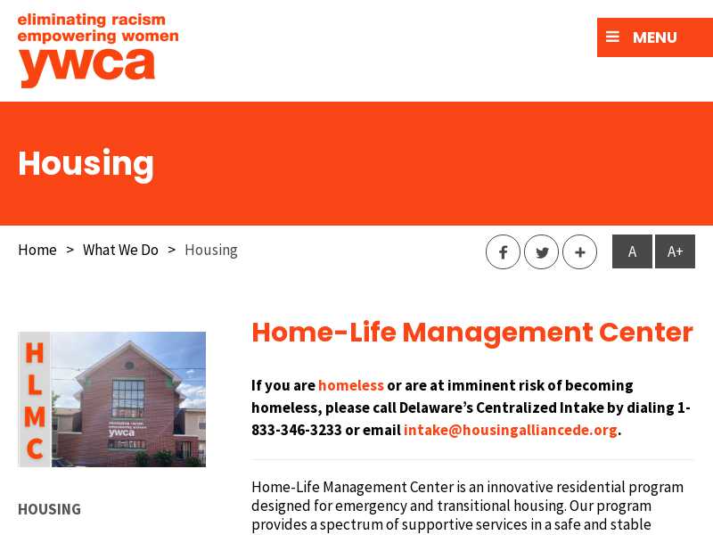 YWCA Delaware Home-Life Management Center