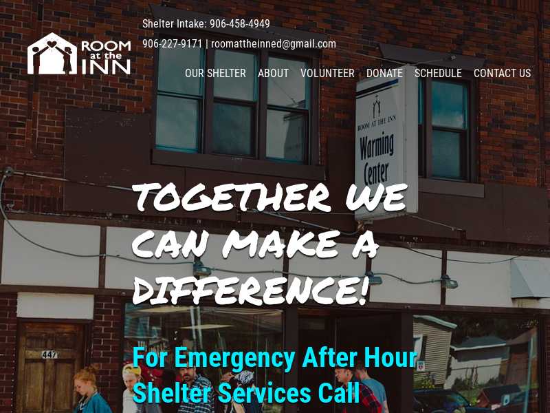 Room At The Inn - Marquette Homeless Shelter