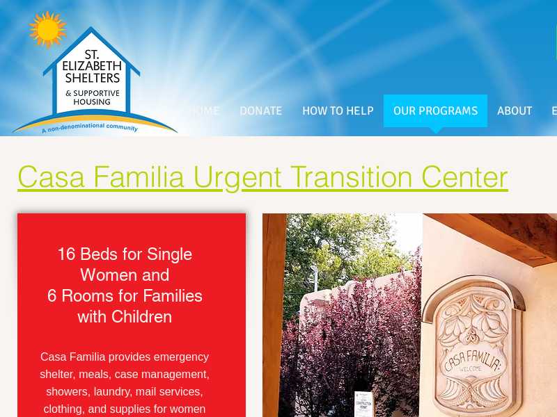 Casa Familia Urgent Transition Center Emergency Shelter for Women and Families