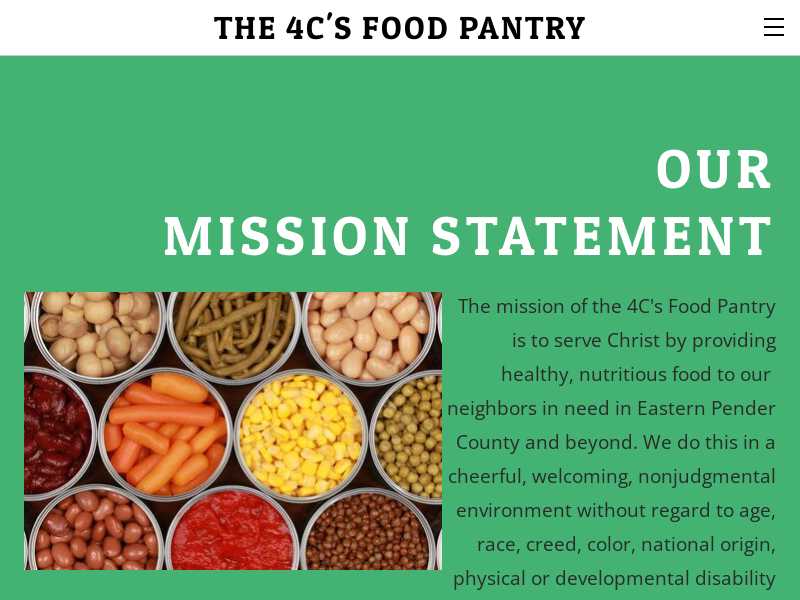 Christian Community Caring Center - 4C's Food Pantry