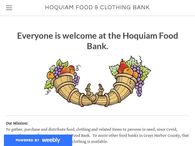 Hoquiam Food and Clothing Bank 720 K St, Hoquiam, WA