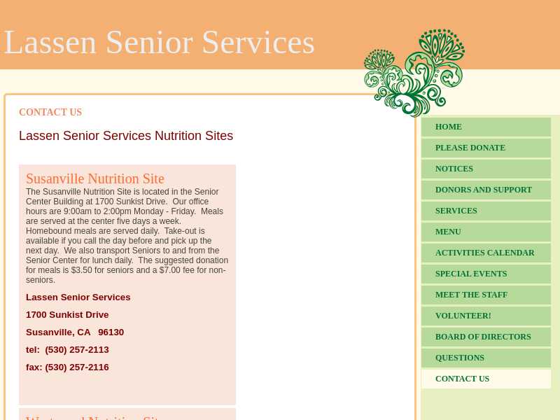 Susanville Nutrition Site - Lassen Senior Services