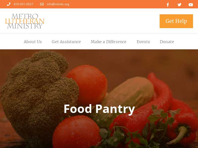 Metro Lutheran Ministry Food Pantry 3031 Holmes, Kansas City, MO