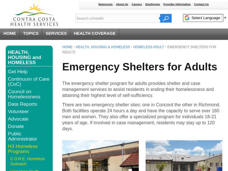 Brookside Shelter - CCHS